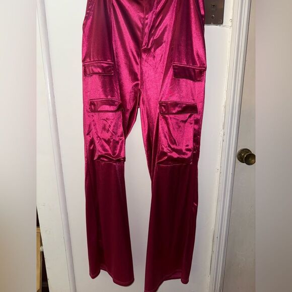 Unbranded Pants - Satin Joggers in Vibrant Pink